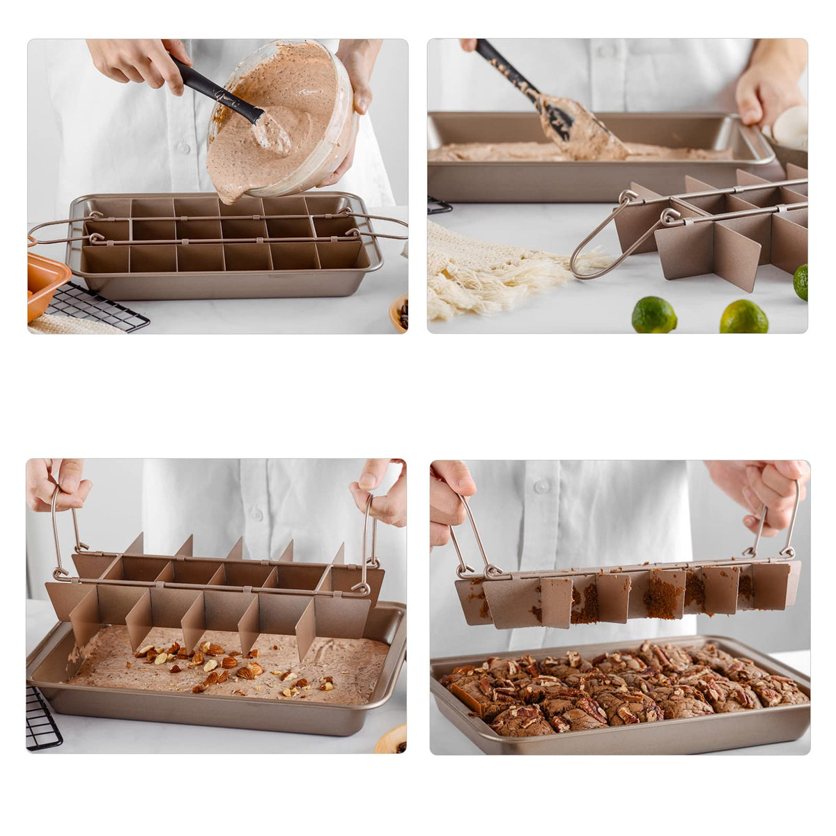 Easy-clean design of the Cayanmydery brownie pan supports quick cleanup.