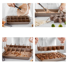 Easy-clean design of the Cayanmydery brownie pan supports quick cleanup.