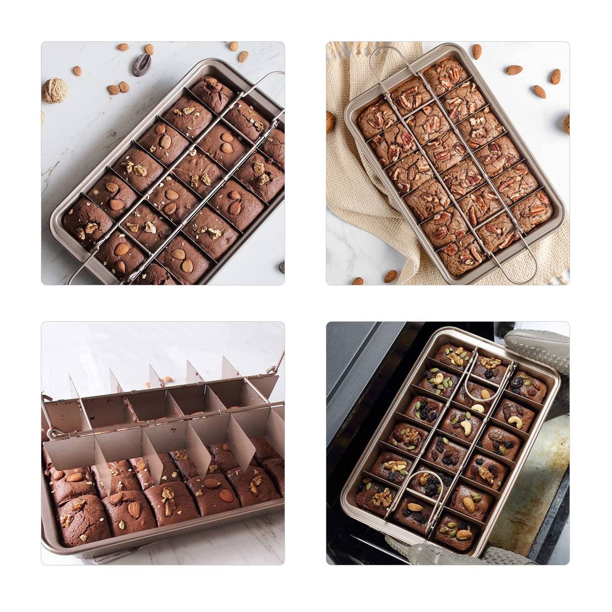 Cayanmydery brownie pan highlights the nonstick coating for easy release.