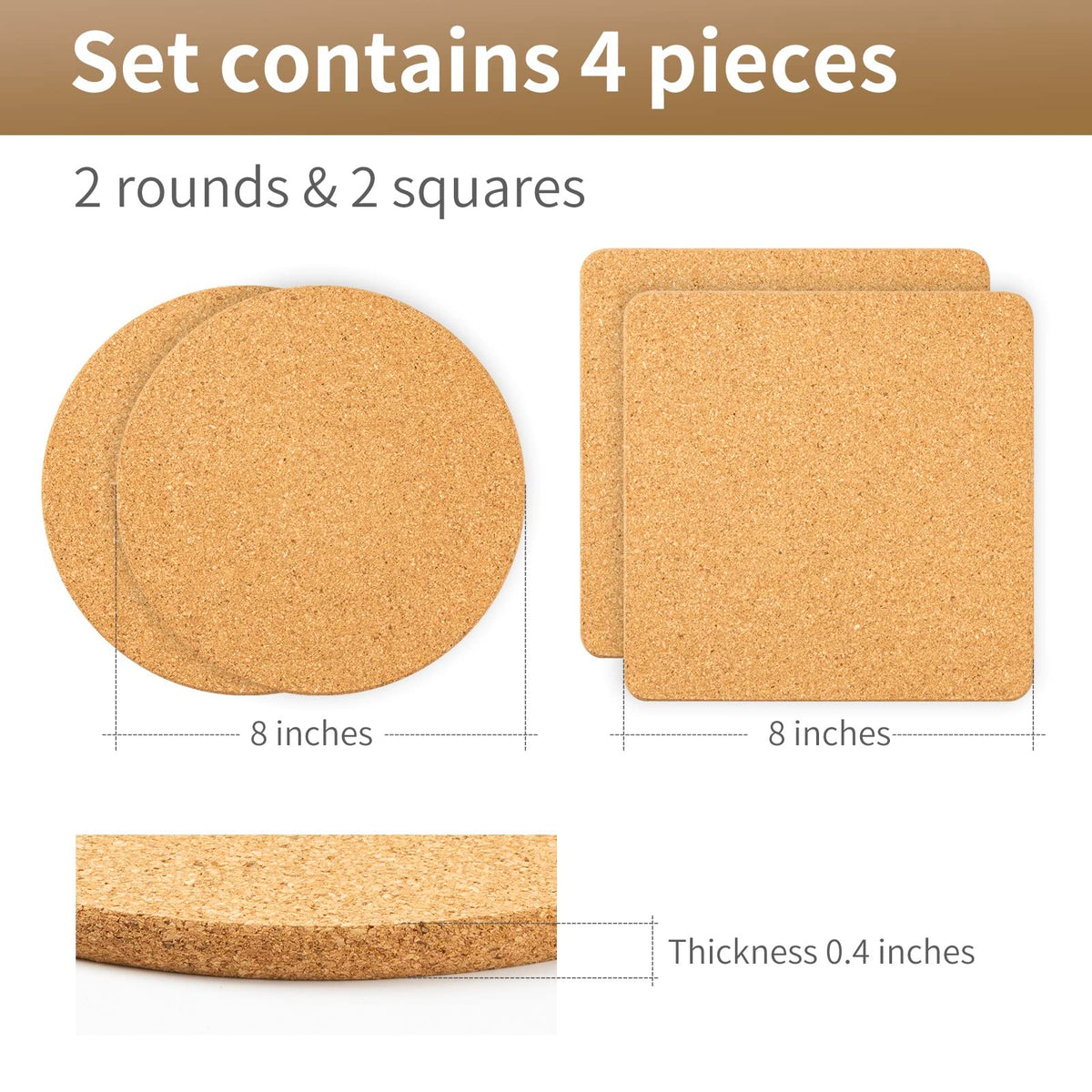 Cazzon cork trivets close-up reveals natural texture and durable heat resistance.