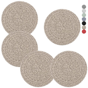 Cazzon 8 inch hot pad set protects counters from heat and adds farmhouse charm.