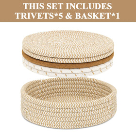 Cazzon trivets four-piece pack elegantly coordinates with farmhouse kitchens