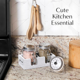 CB Accessories clear glass jar with embossed detailing for a vintage farmhouse look.