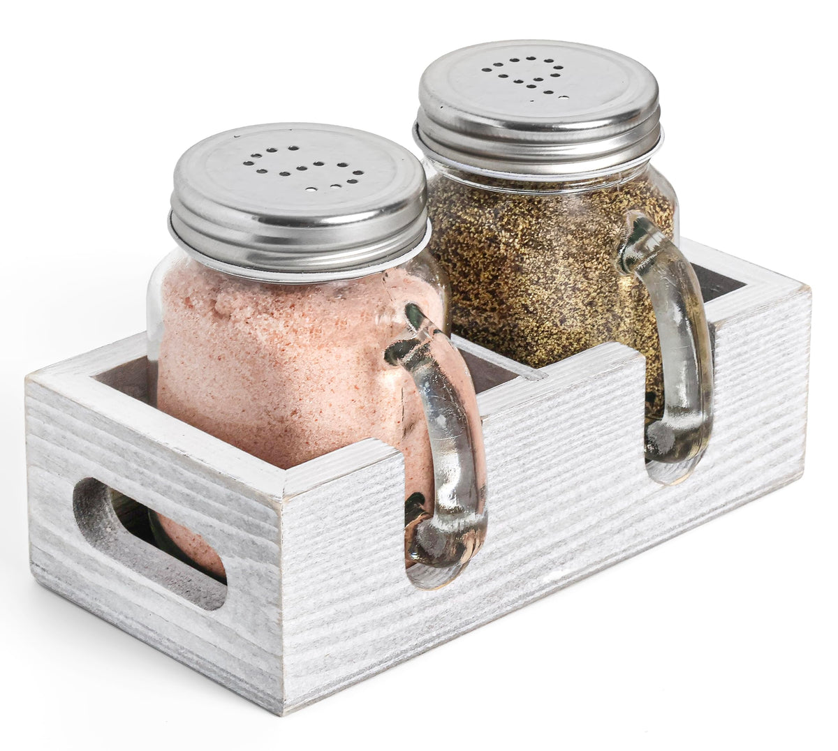 CB Accessories mason jar salt shaker white with clear glass for quick ingredient identification.