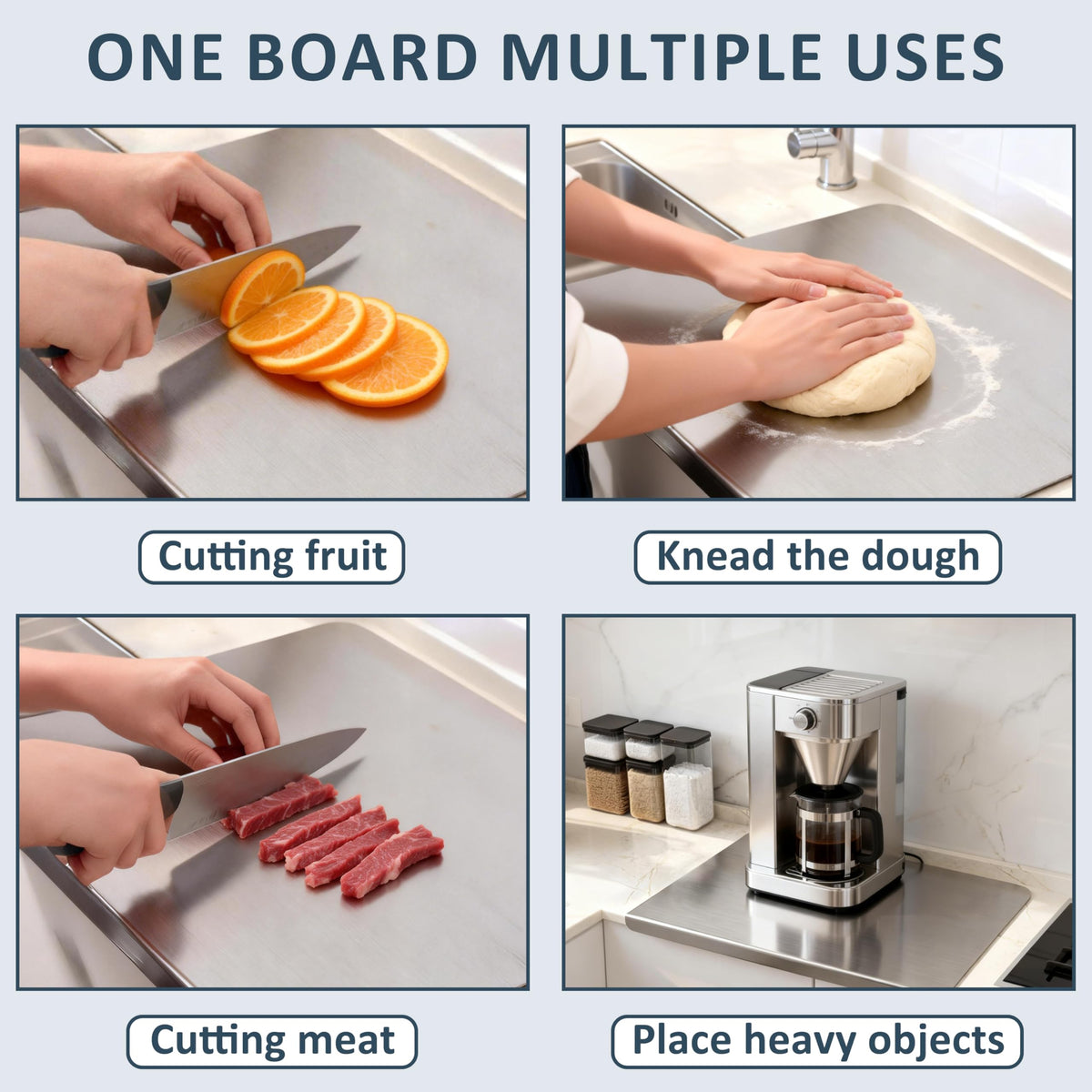 Cbtidaok cutting board used as baking surface for dough and pastry prep.