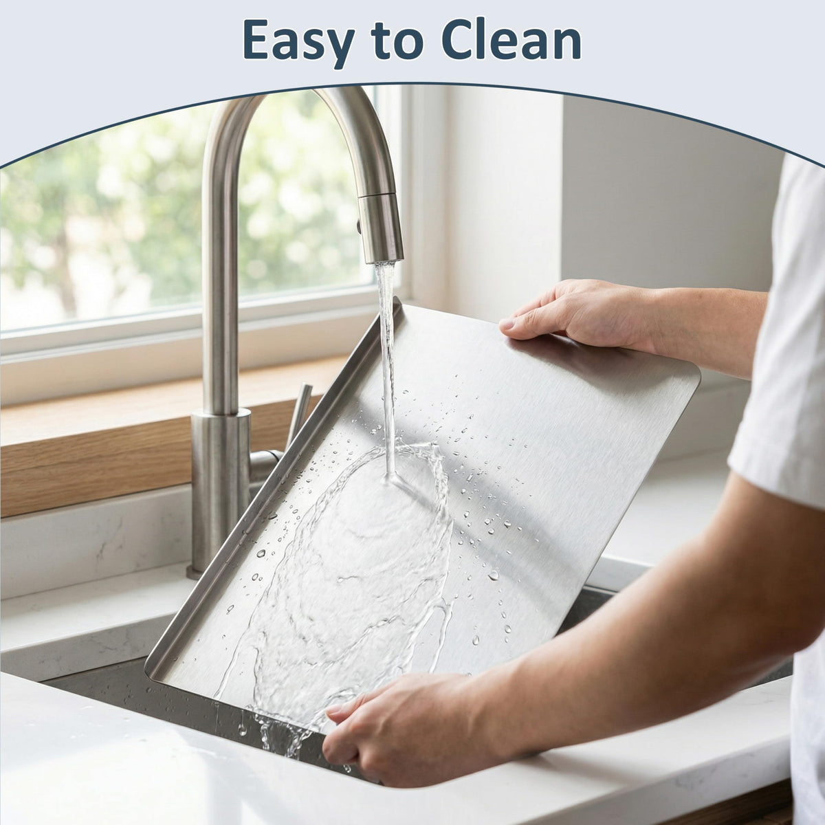 Cbtidaok dishwasher-safe cutting board for easy cleaning after meals.