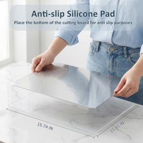 Cbtidaok cutting board with non-slip pads to prevent movement during prep.