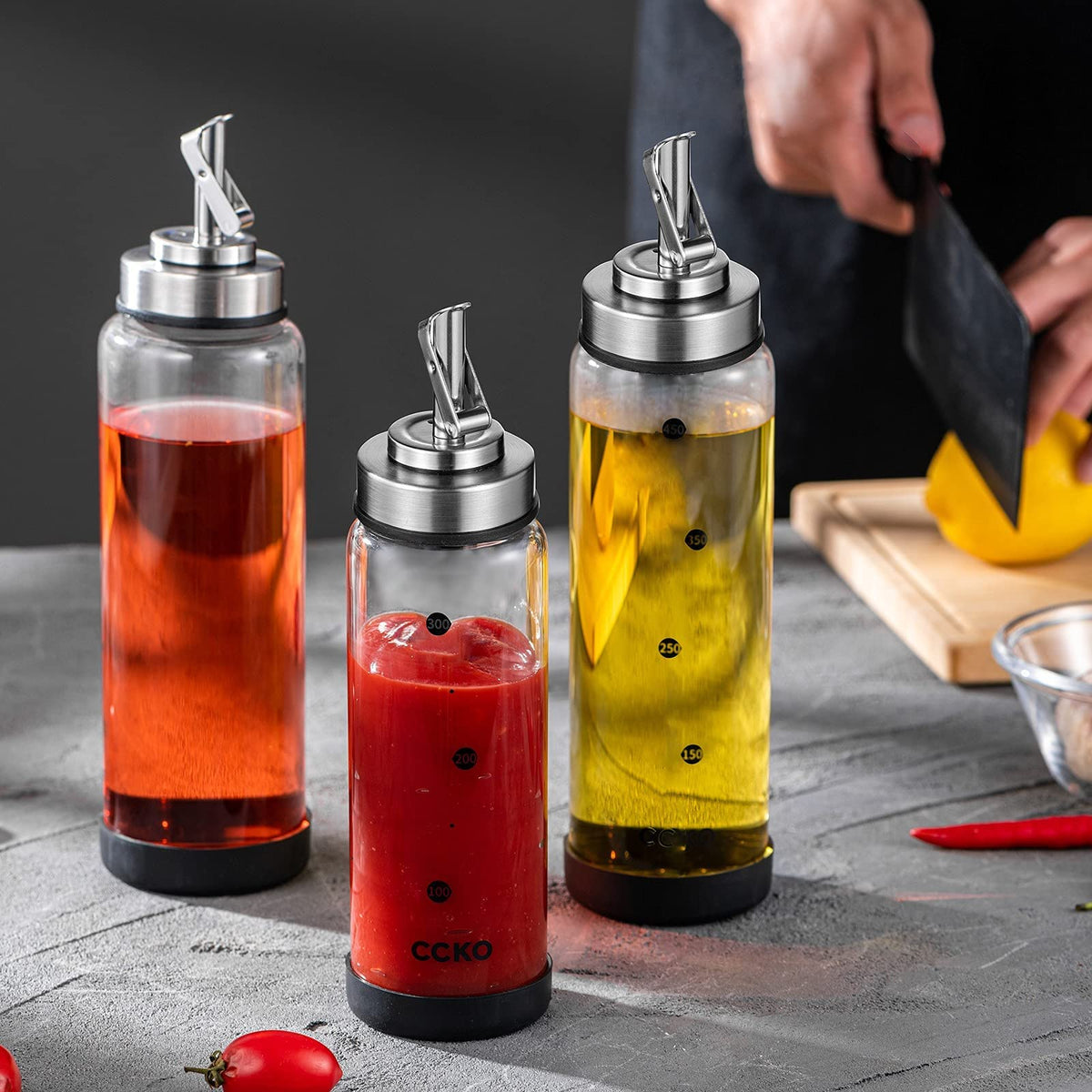 CCKO kitchen cruet for olive oil and vinegar use.