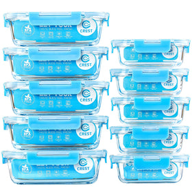 C CREST glass meal prep container set with 10-pack for organized meals at home
