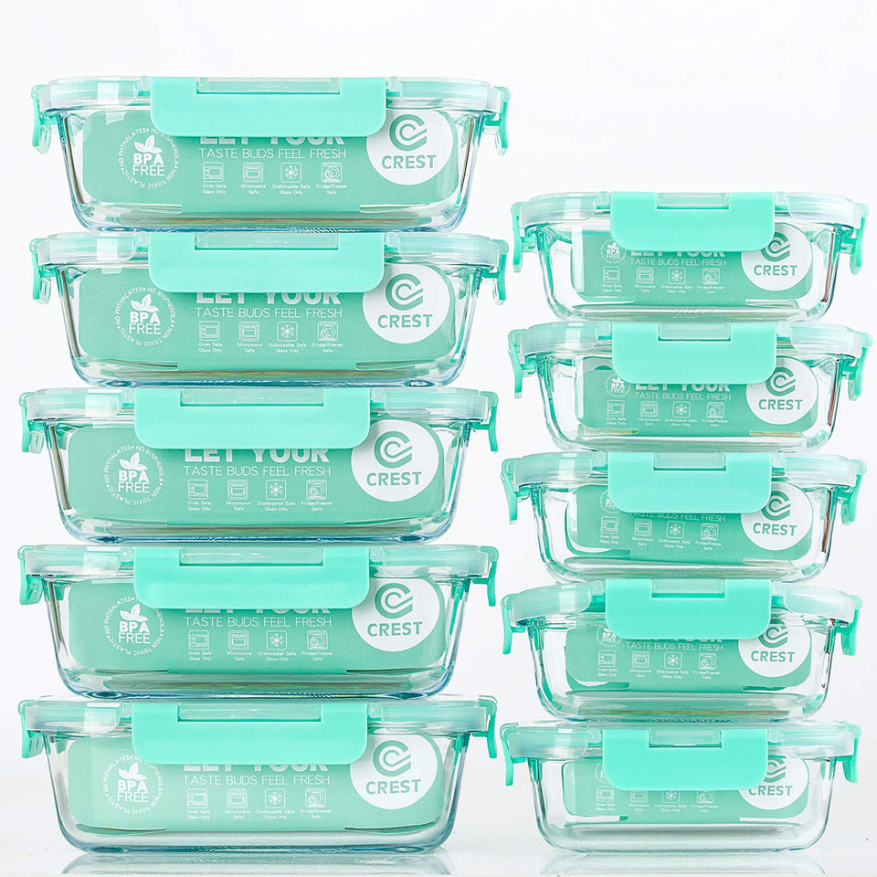C CREST glass meal prep container clear for easy portioning
