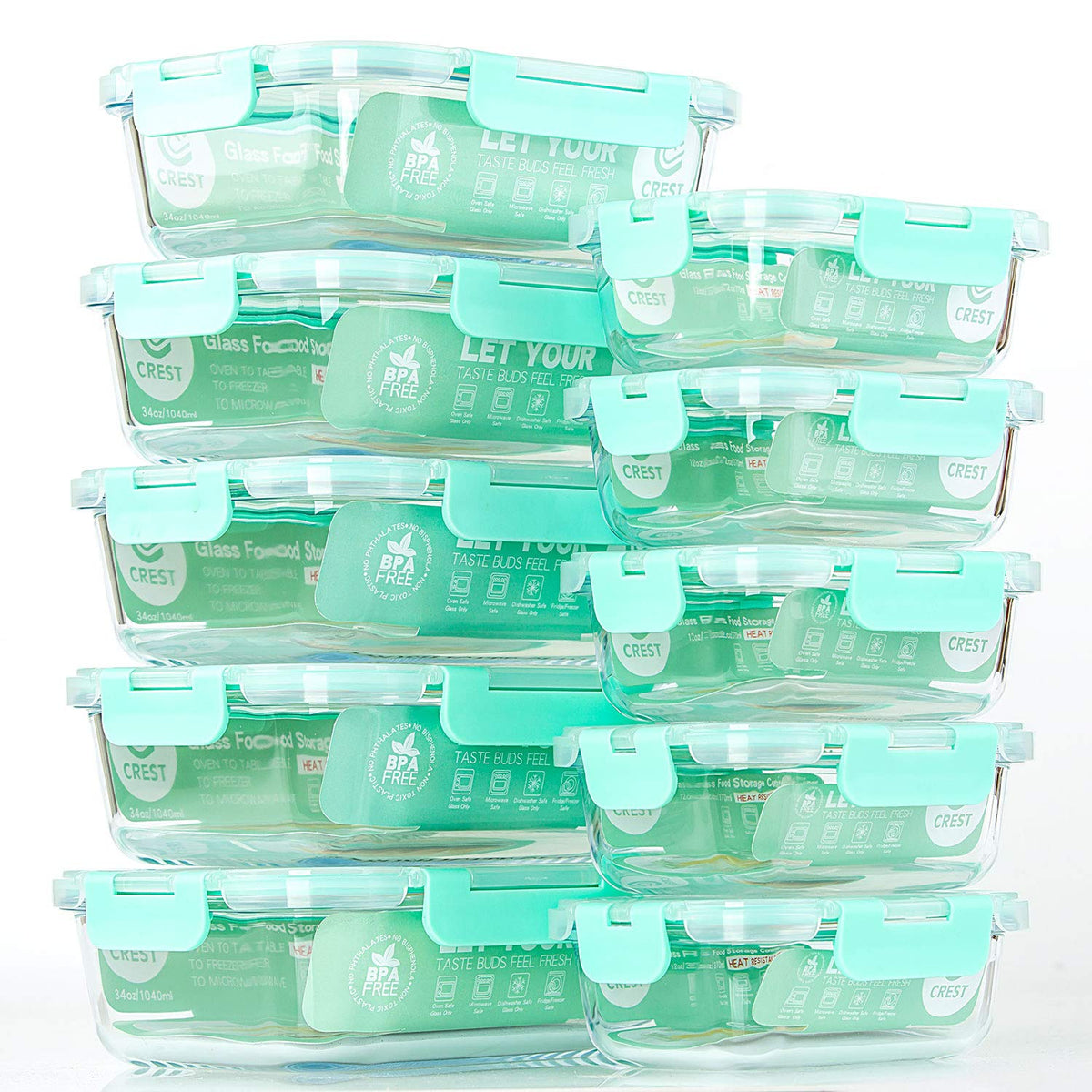 C CREST durable, reusable glass for meal prep
