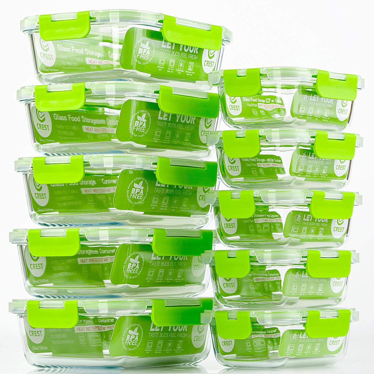 C CREST BPA-free glass storage supports daily use with easy cleanup.