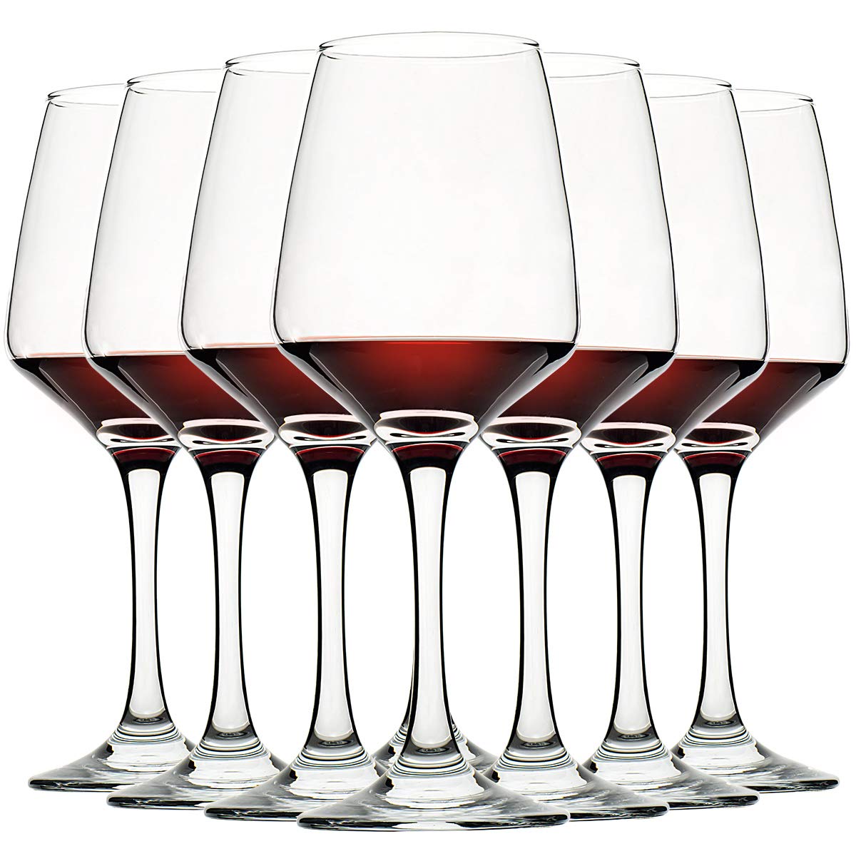C Crest wine glasses 8-pack 12oz show ample capacity for generous pours.