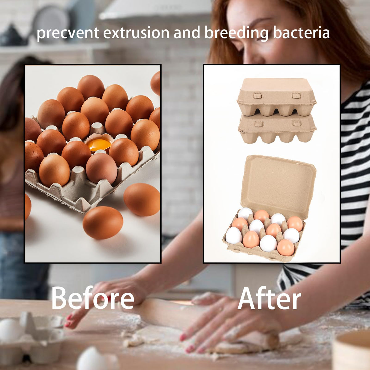 Ccuiicy egg cartons bulk in refrigerator storage, space-saving design