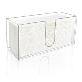 CDIVEFTN 1-pack acrylic paper towel holder frontal view showing clear profile and organization.