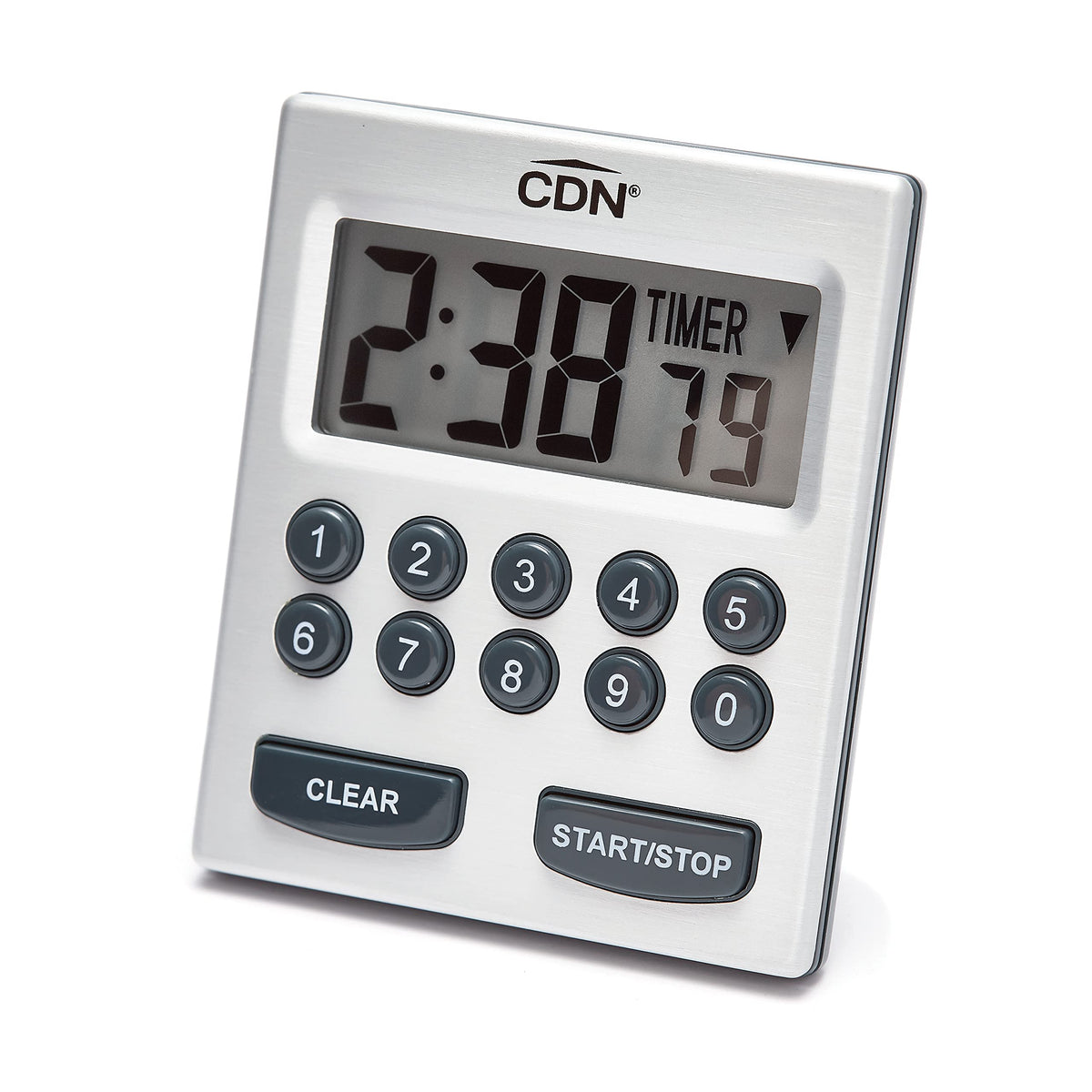 CDN Direct Entry 2-Alarm timer front view with large digits for easy timing.