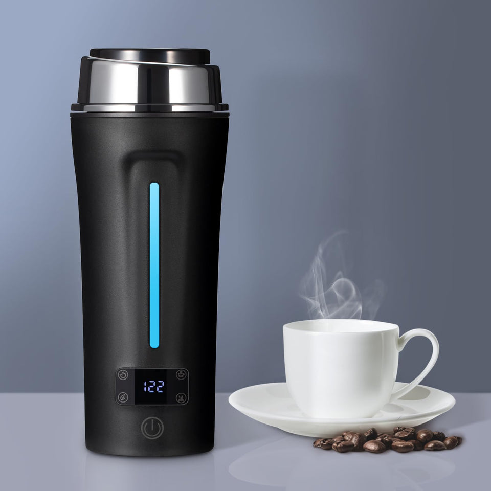 Ceaplot dual voltage travel kettle front view showing compact form and ease of use.
