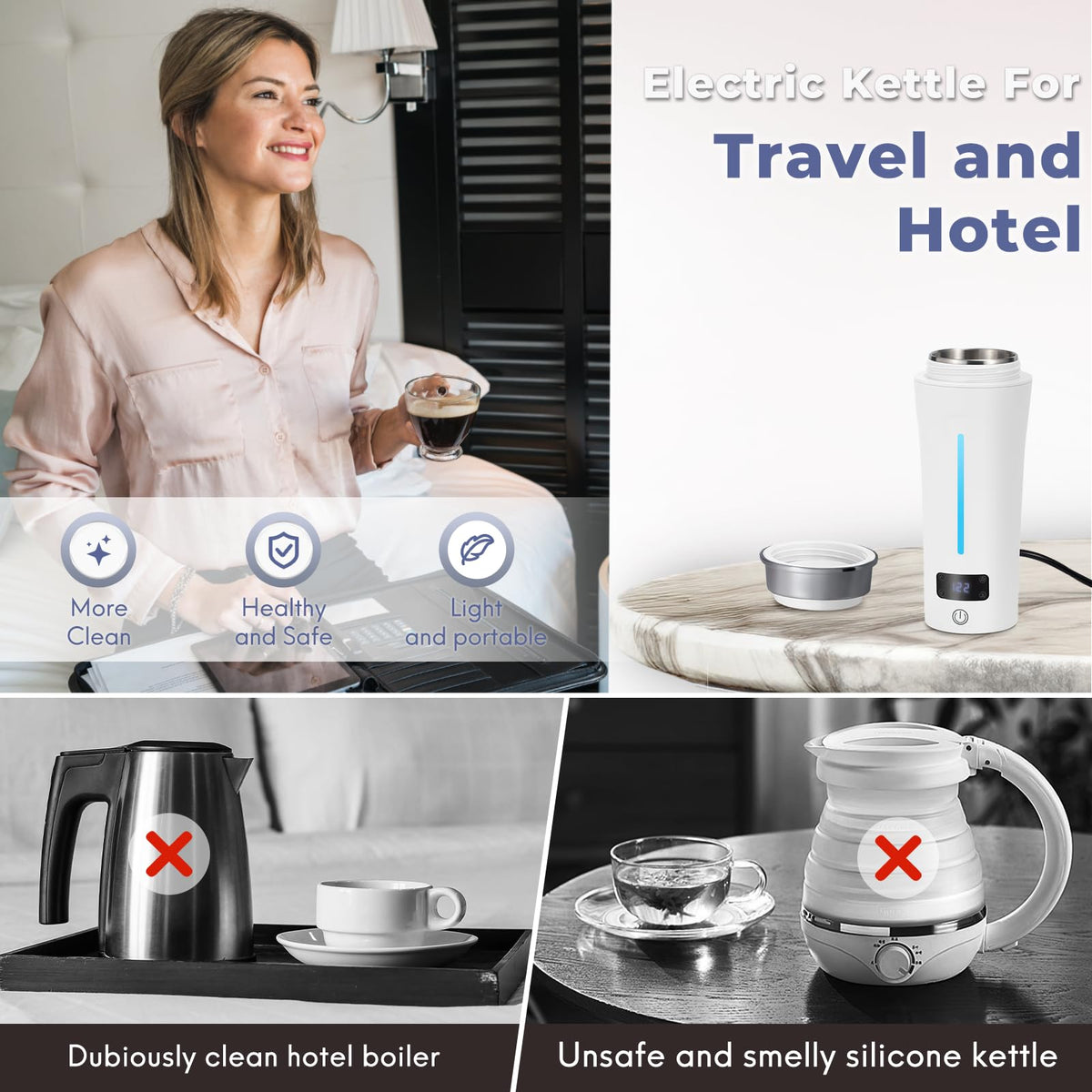 Ceaplot travel kettle boils water quickly, ideal for busy mornings