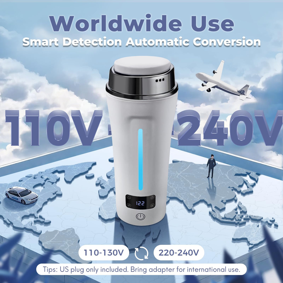 Ceaplot travel kettle four-color LEDs indicate temperatures for beverages