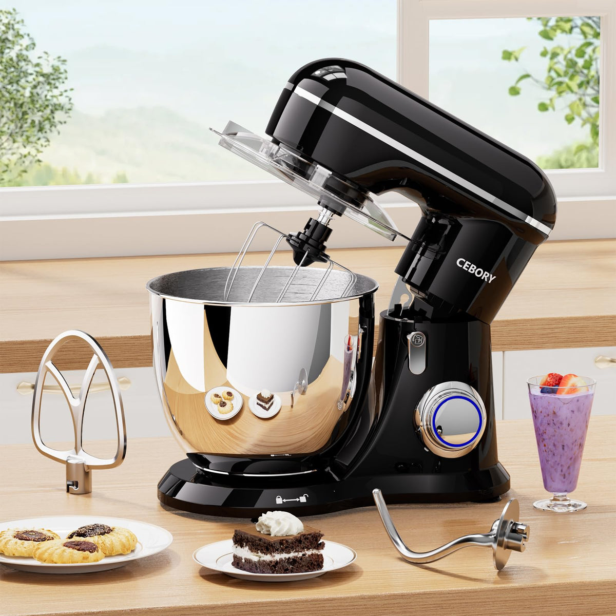 CEBORY detachable bowls and attachments simplify cleanup after cooking