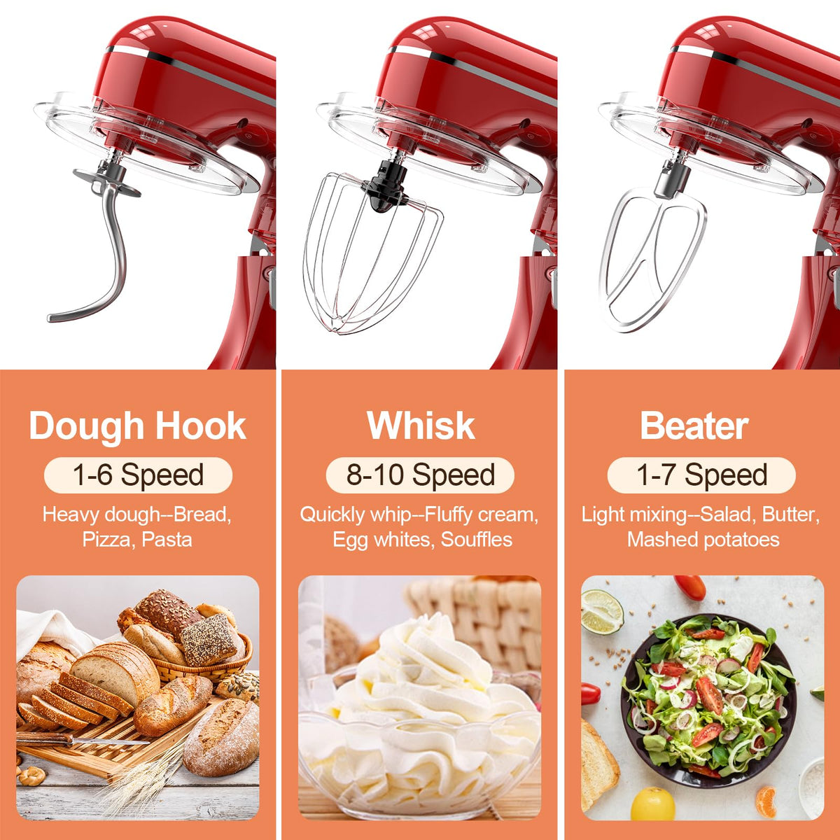 CEBORY mixer dough hook in action for smooth kneading and fluffy results