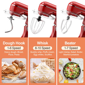 CEBORY mixer dough hook in action for smooth kneading and fluffy results