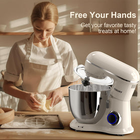 CEBORY tilt-head design allows easy attachment changes and ingredient loading