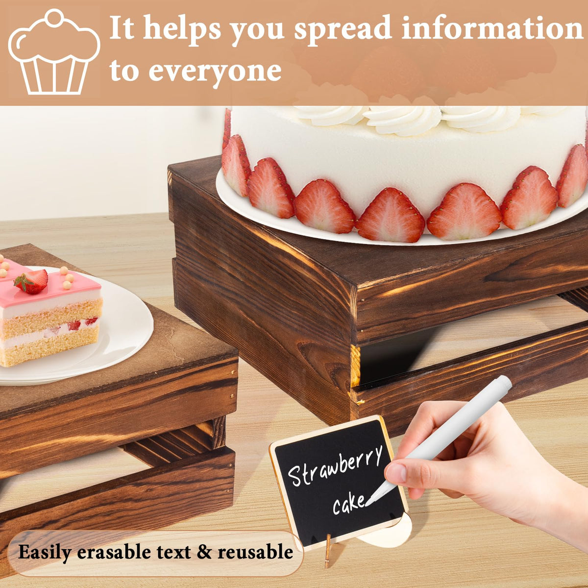 Cecnamt rustic wood crates add farmhouse flair to any table.