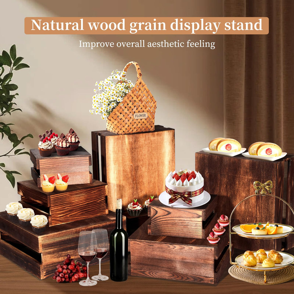 Cecnamt stackable display pack helps create tiered presentations while saving space.