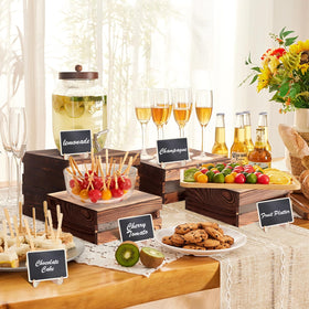 Cecnamt wooden cake stands come in four sizes for layered dessert arrangements.
