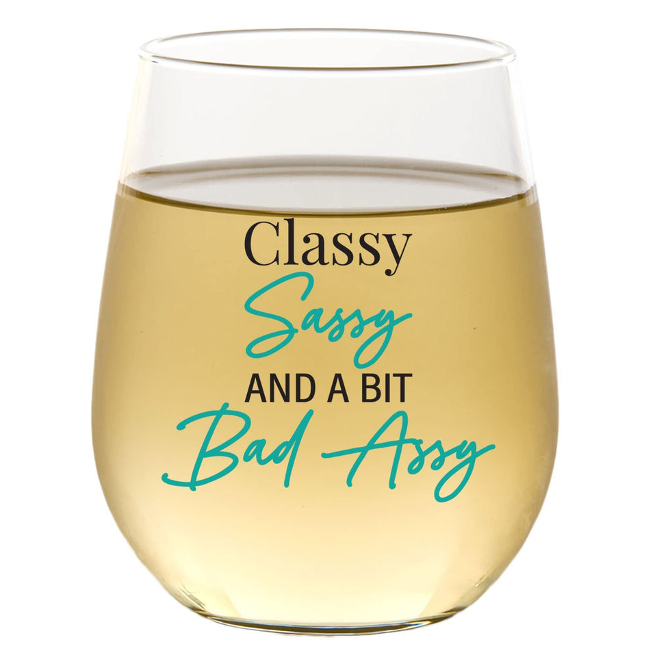 CEDAR CRATE MARKET funny wine glass 15 oz stemless for entertaining and gifting.
