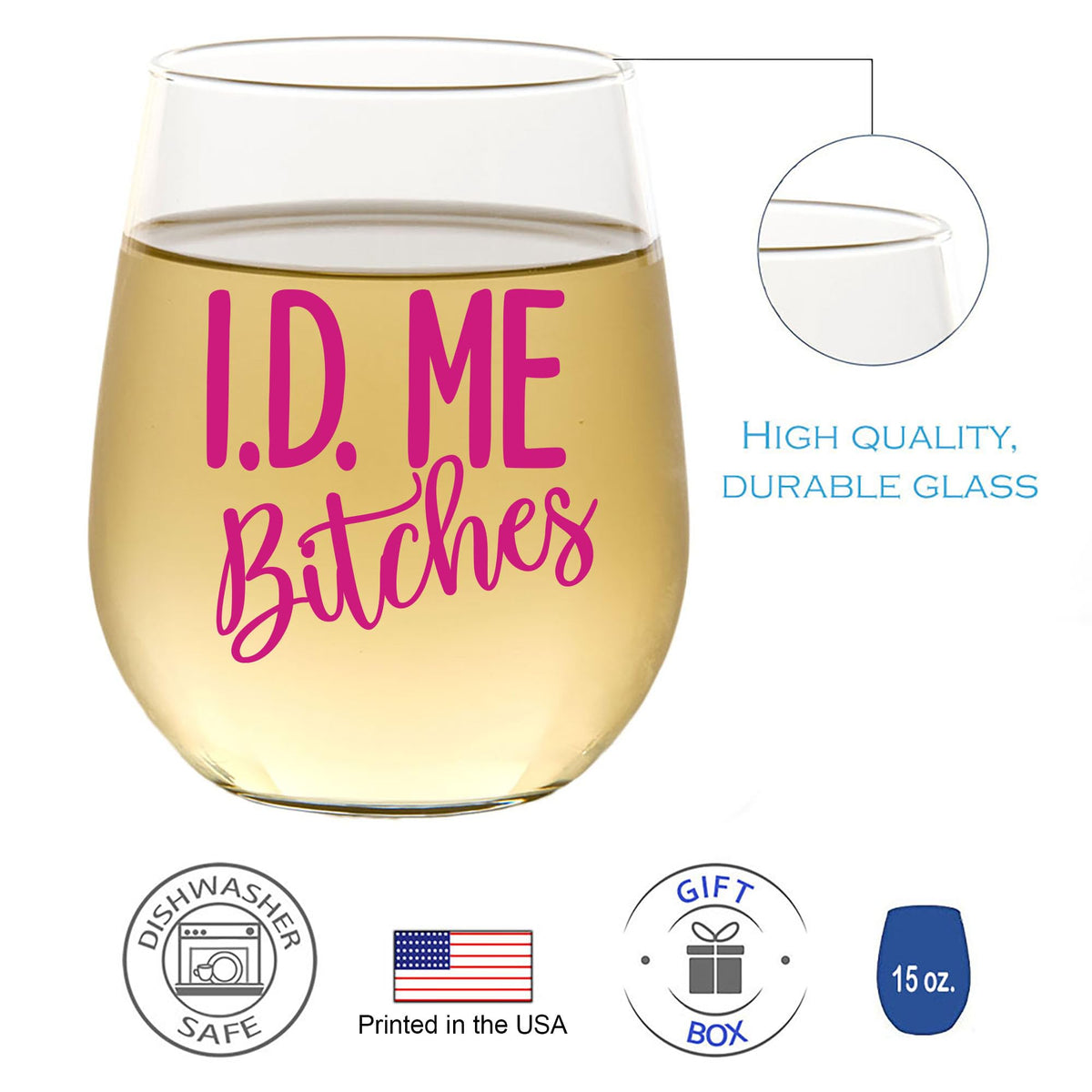 CEDAR CRATE MARKET stemless-wine-glass held comfortably during toasts.