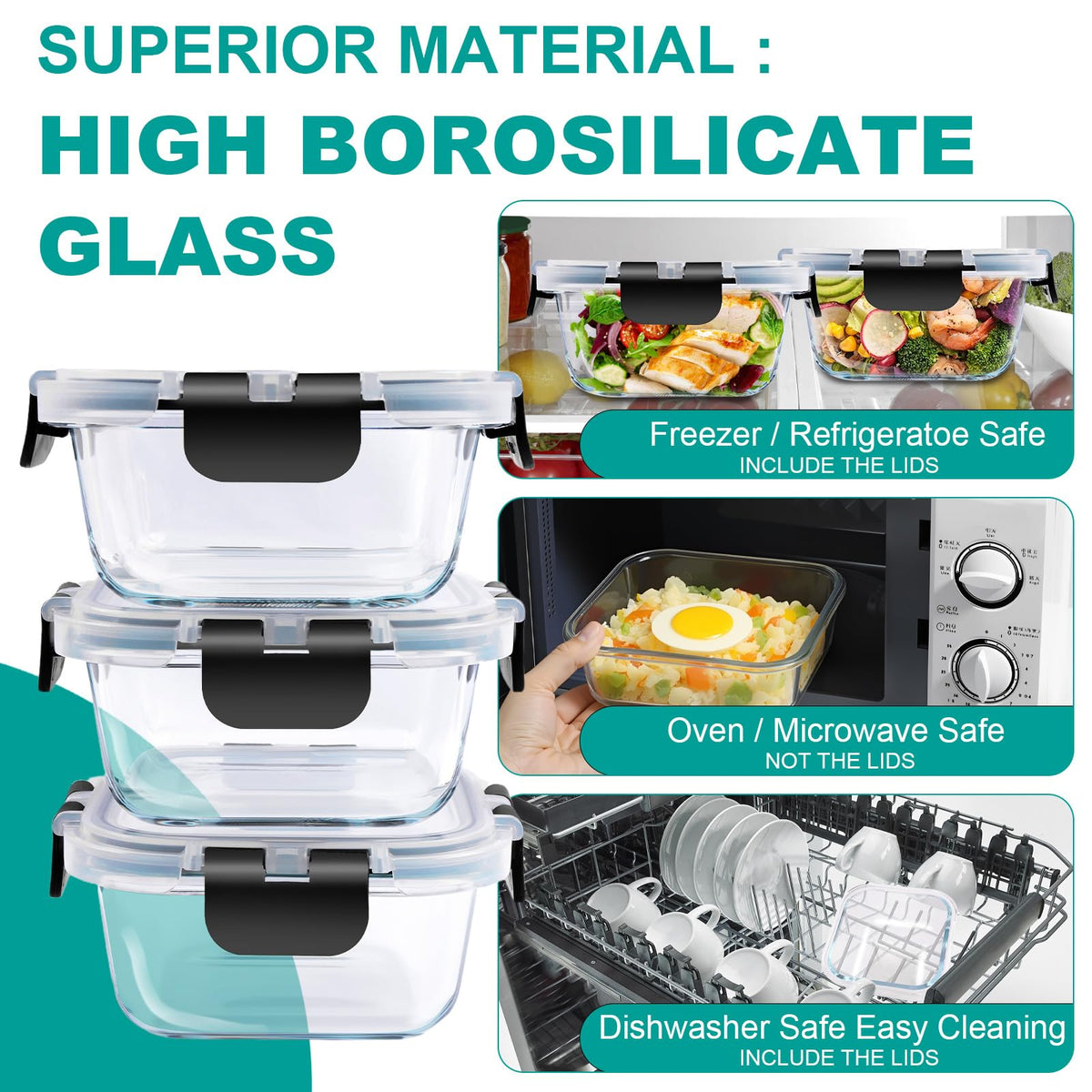 Cedarol 3-pack bariatric meal containers for organized breakfasts and lunches.