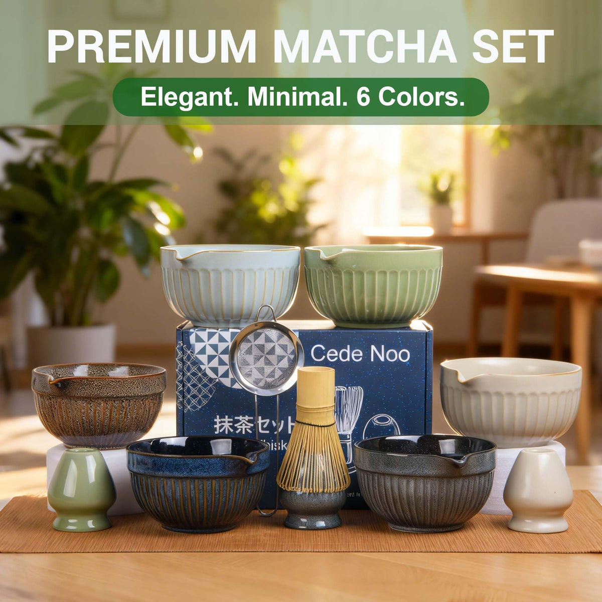 Cede noo bamboo scoop for precise matcha portions.