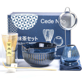 Cede noo navy glaze matcha bowl for a calm brewing ritual.