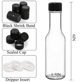 Cedilis 36-pack black screw caps seal freshness and prevent leaks