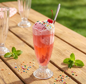 Cedilis 7-inch tall 12oz glass ideal for generous scoops and layered toppings.