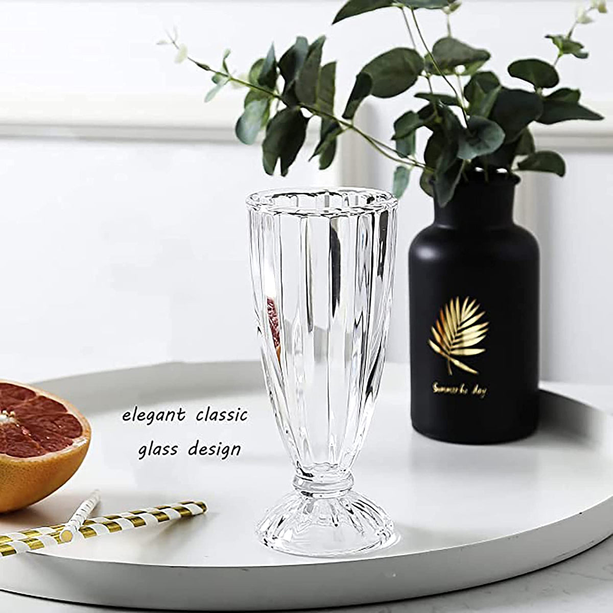 Cedilis heavy-base-soda-glasses provide stability and vintage charm on any counter.