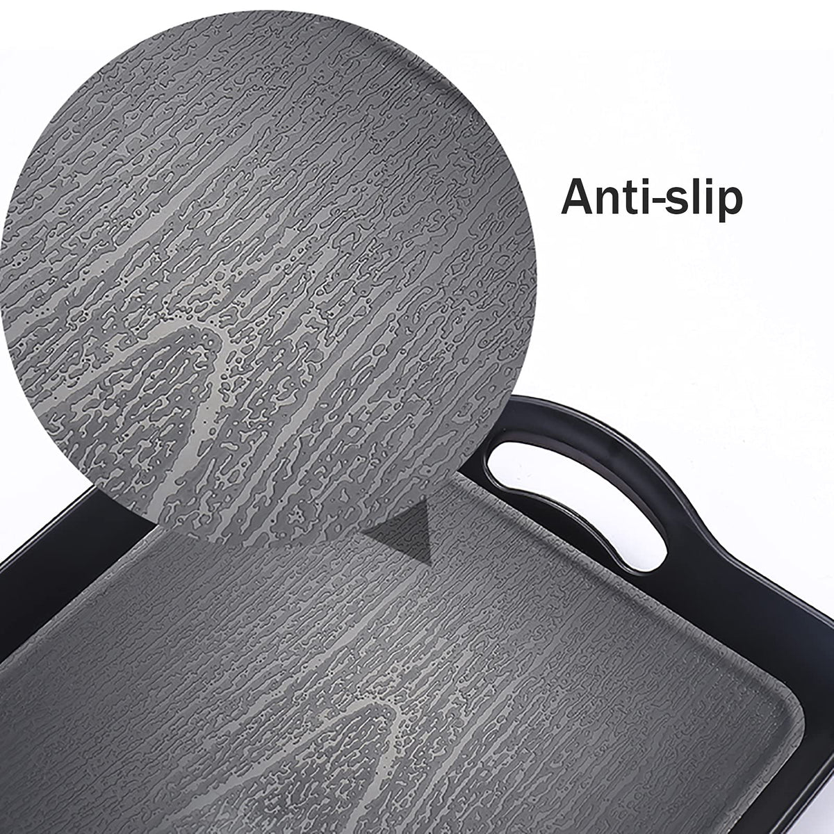 Cedilis non-skid tray surface keeps items in place during service.
