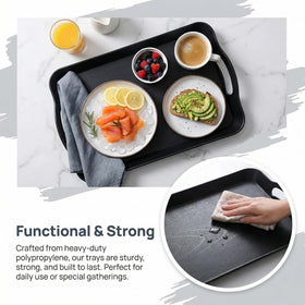 Cedilis trays stack neatly to save kitchen and bar storage space.
