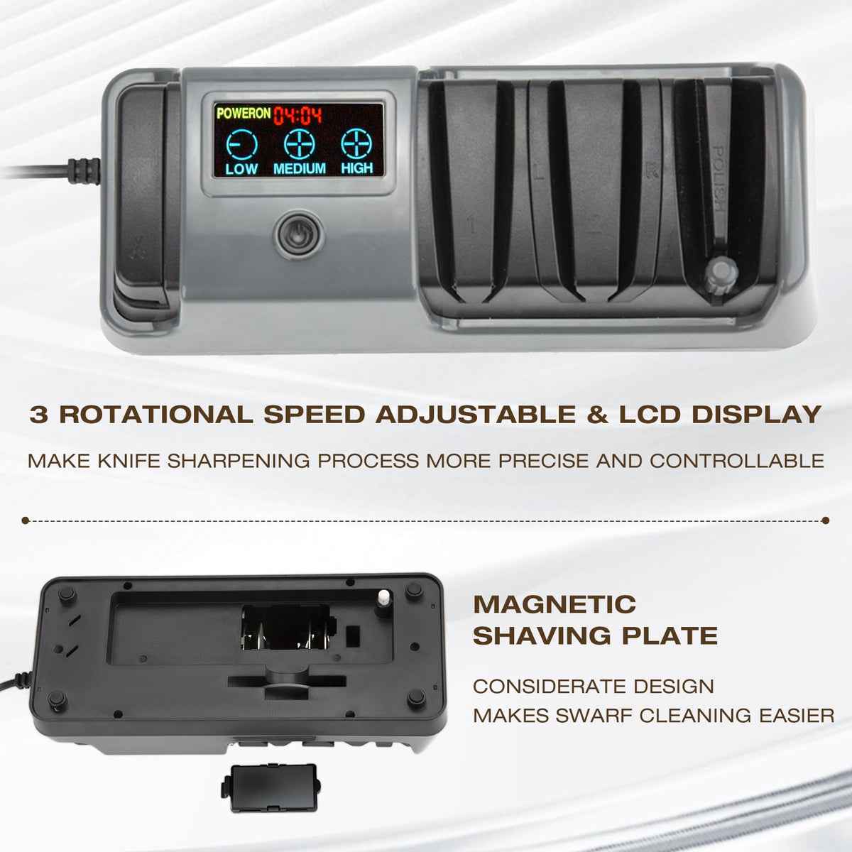 Ceelpeopar 3-stage sharpener easy-clean design simplifies maintenance after use
