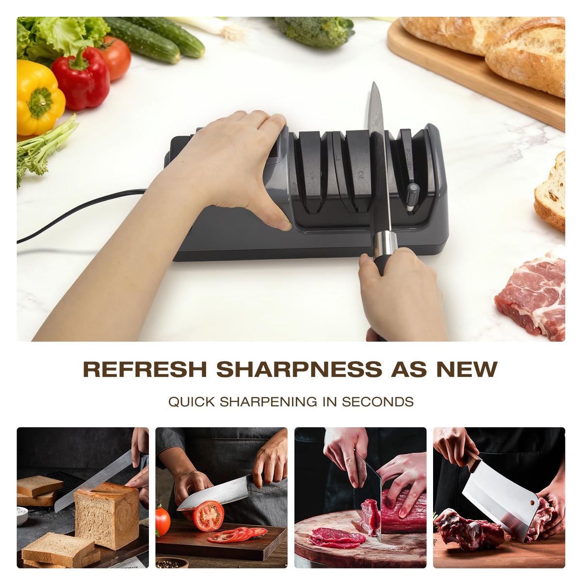 Ceelpeopar 3-stage sharpener LCD display helps choose speed easily