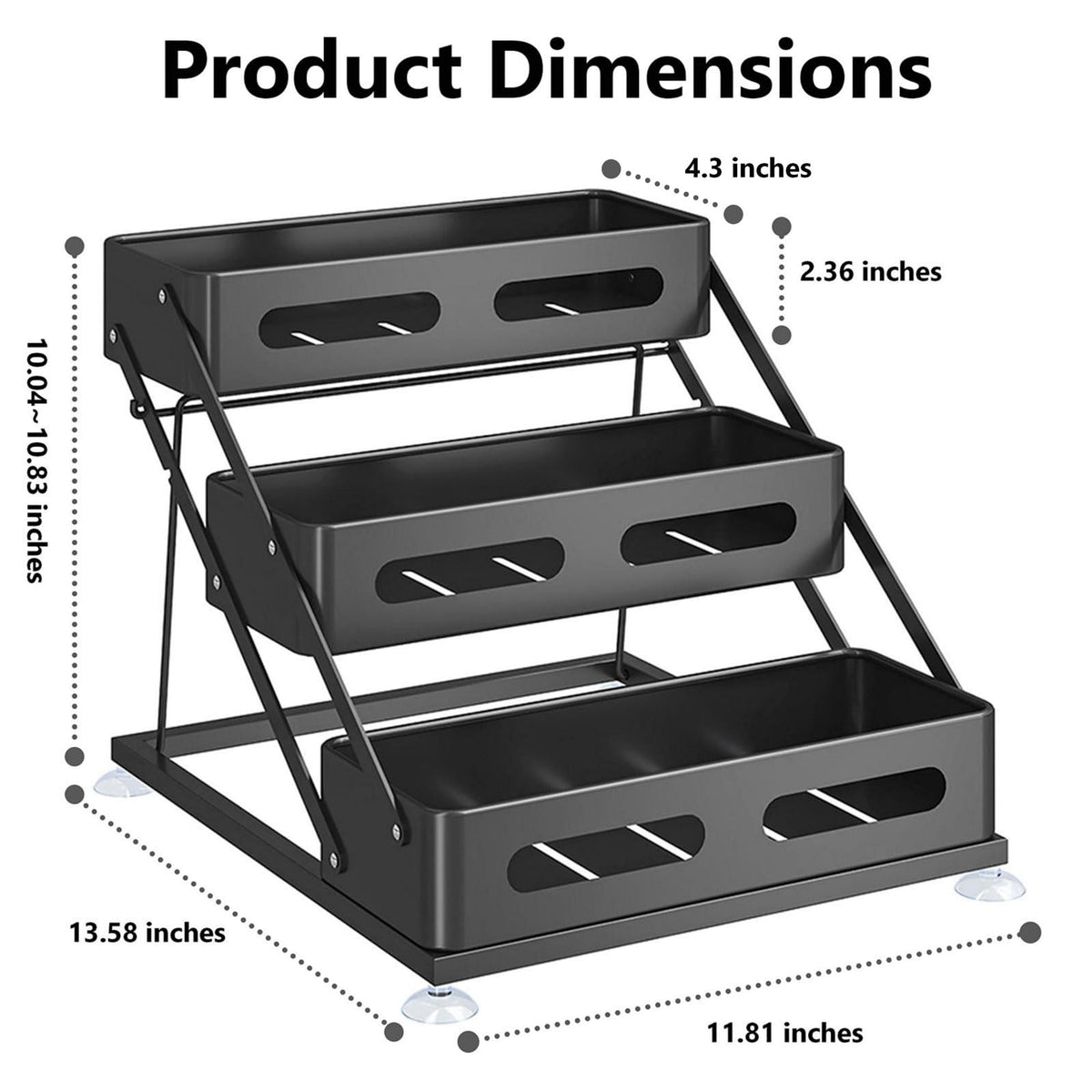 Ceetug spice rack shelves display jars in a tidy row for quick cooking.