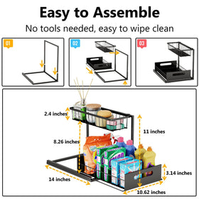 Ceetug under-sink storage with two shelves maximizes cabinet space.