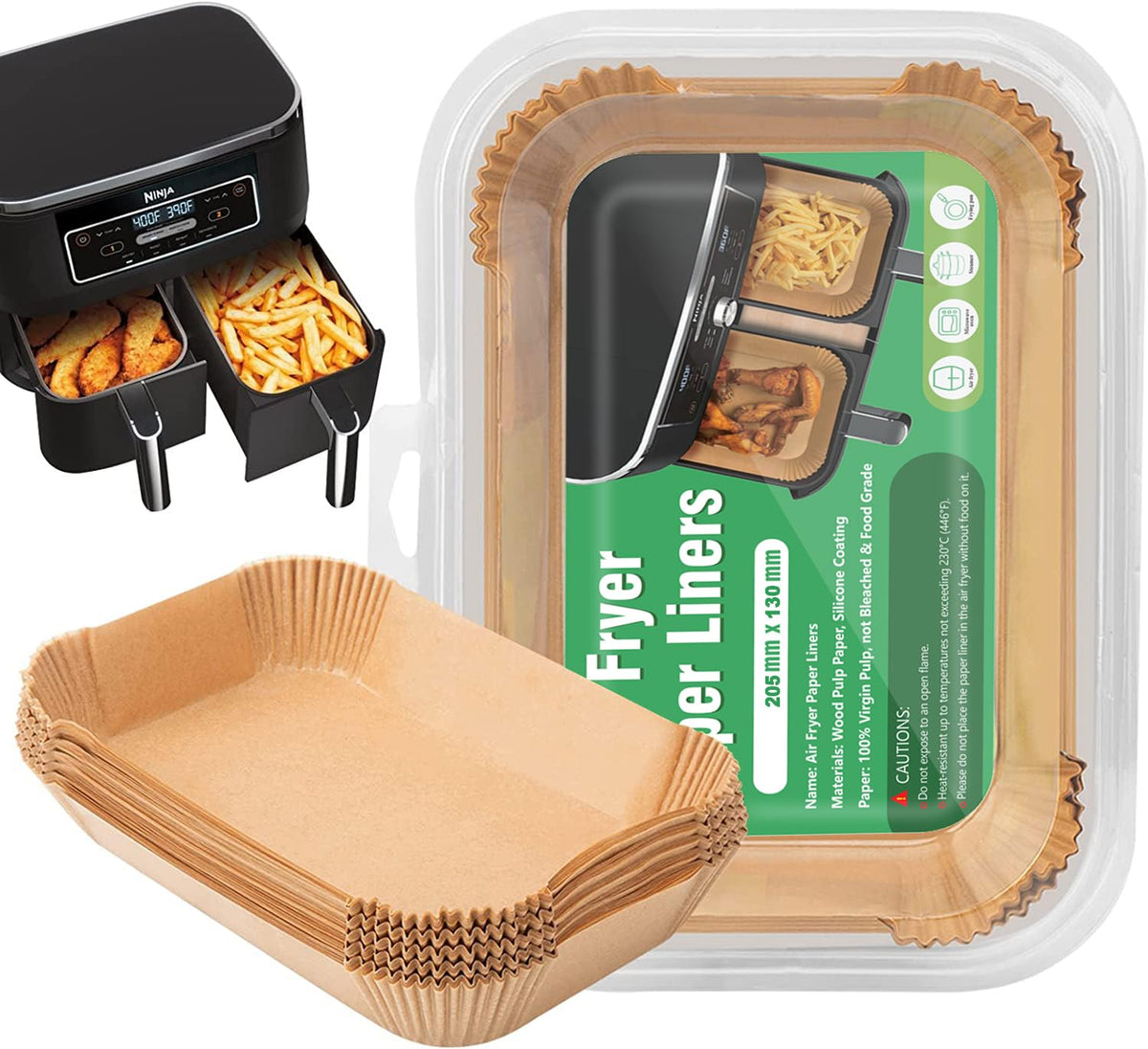 CEGOUT 100-pcs Ninja liners for clean baskets during everyday frying