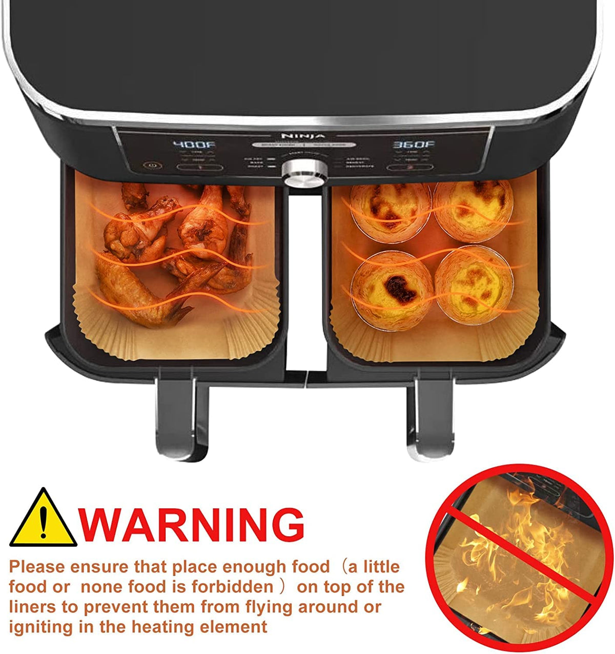 CEGOUT Cosori CHEFMAN compatible liners prevent spills during frying