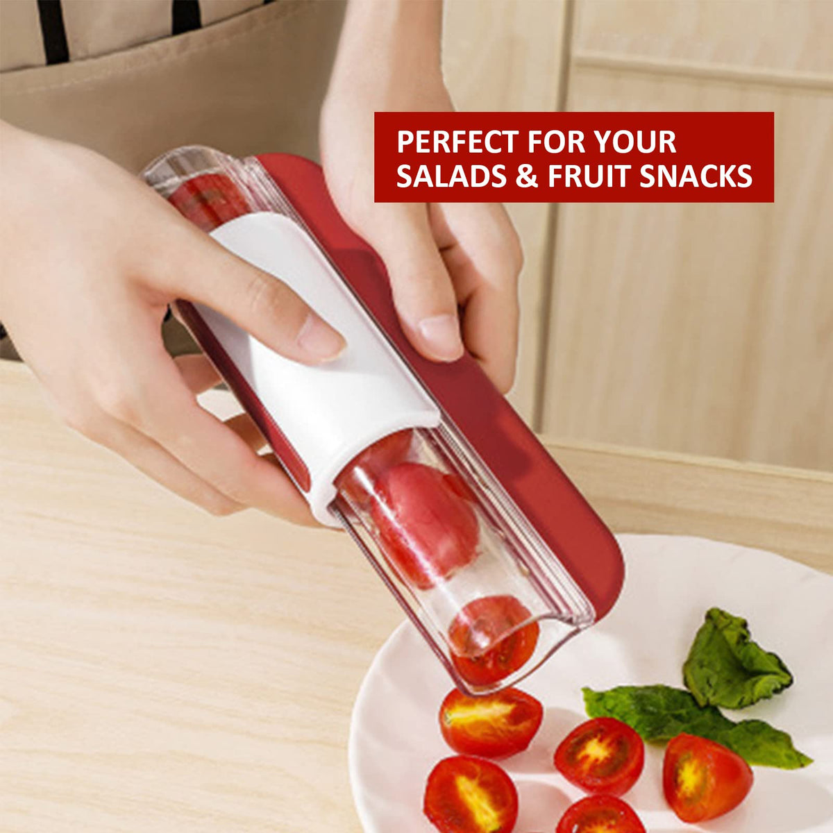 CEHNCEH Fruit Slicer compact design for cherries, strawberries, and berries.