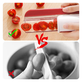 CEHNCEH Gift-Ready Tomato Slicer in red, ideal for thoughtful kitchen gifts.