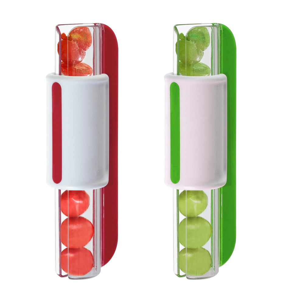 CEHNCEH Tomato Slicer multi-function demonstrates easy push cuts for tomatoes and grapes.