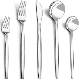 CEKEE 40-piece silverware set with mirror polished finish enhances dining elegance